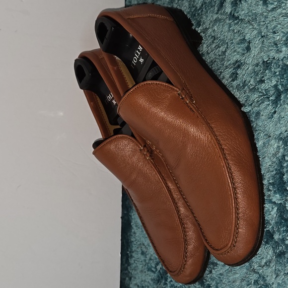 Artioli Brown Kid Leather Men's Loafers Size 10.5D Hand Made In Italy